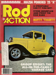 ROD ACTION 1978 DEC - MAZDA IN A '29 A, '30 A 5-WINDOW TRUCK, PLATE HOLDER